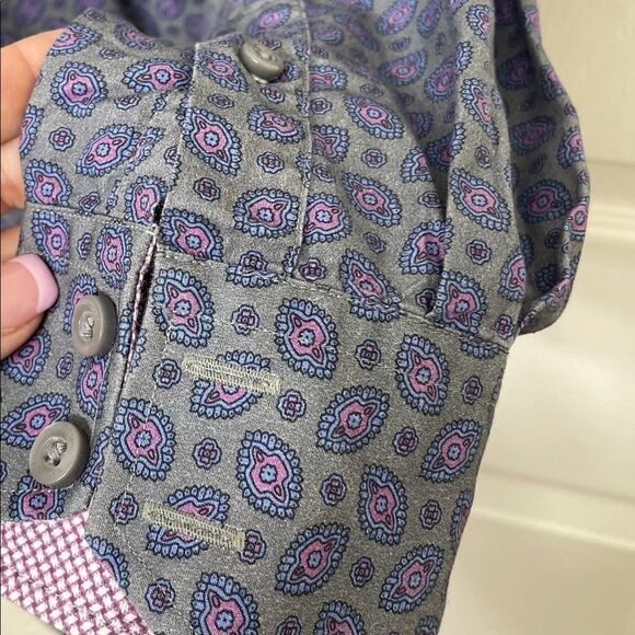 Thomas Dean Button Down Shirt Long sleeve Retro 70’s Funky Pattern size XL - Picture 10 of 12